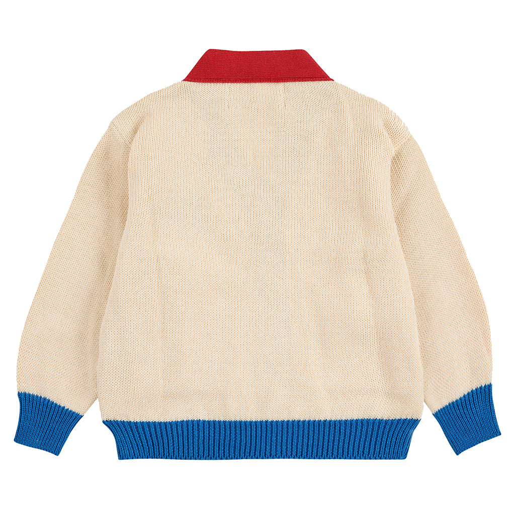 Bobo Choses Baby Choo Choo Colour Block Cardigan Cream
