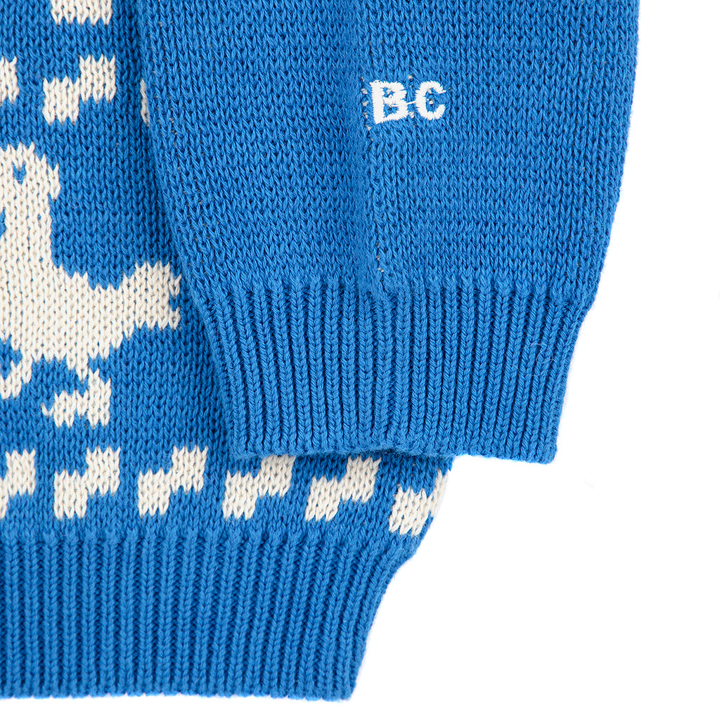 Bobo Choses Baby Farm Jaquard Sweater Blue