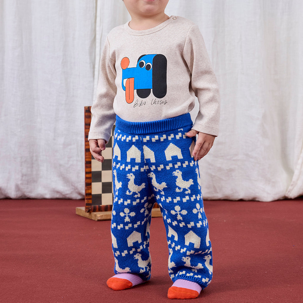 Bobo Choses Baby Farm Jaquard Pants Blue