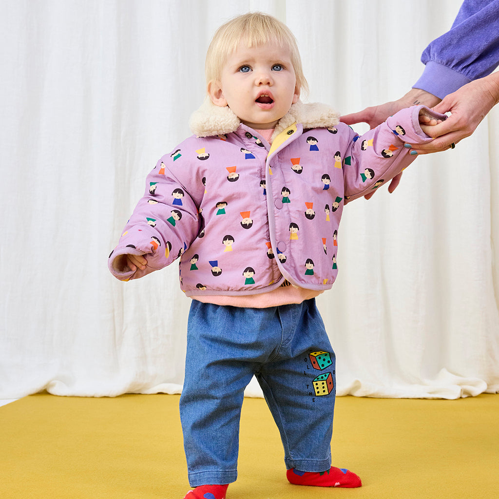 Bobo Choses Baby Game Pawns All Over Reversible Teddy Jacket Lavender Purple