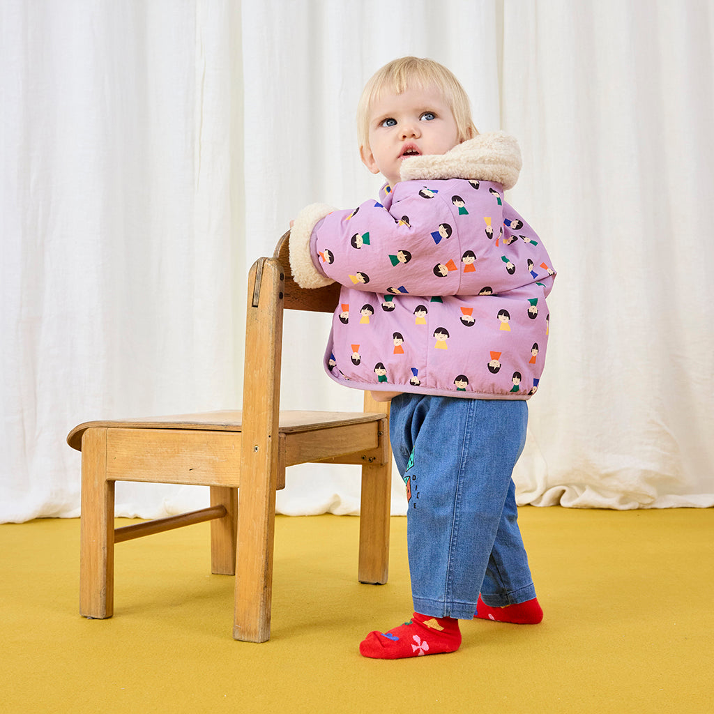 Bobo Choses Baby Game Pawns All Over Reversible Teddy Jacket Lavender Purple