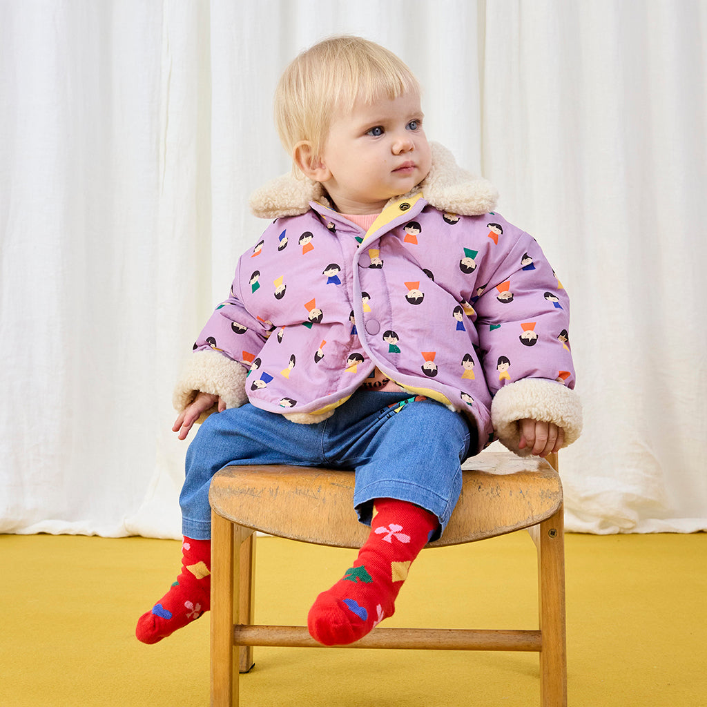 Bobo Choses Baby Game Pawns All Over Reversible Teddy Jacket Lavender Purple