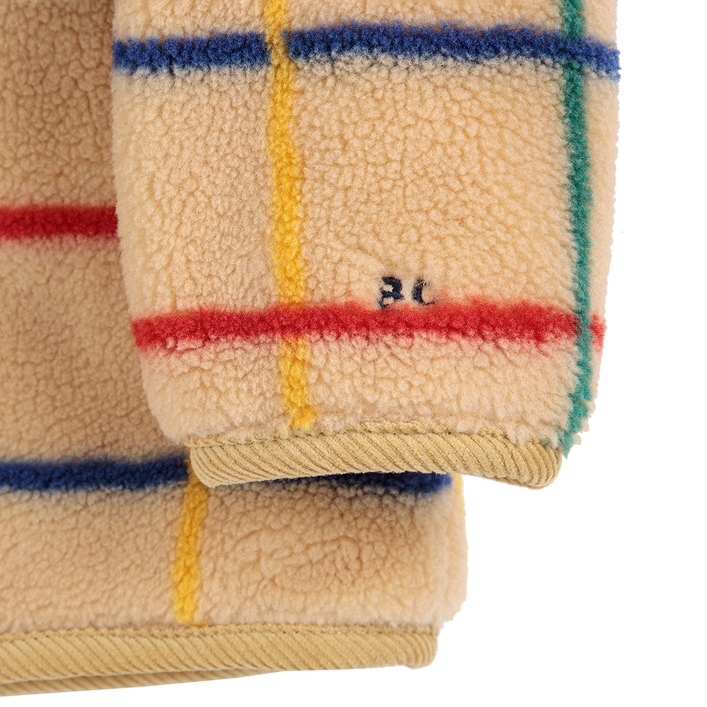 Bobo Choses Baby Coloured Stripe Teddy Jacket Beige