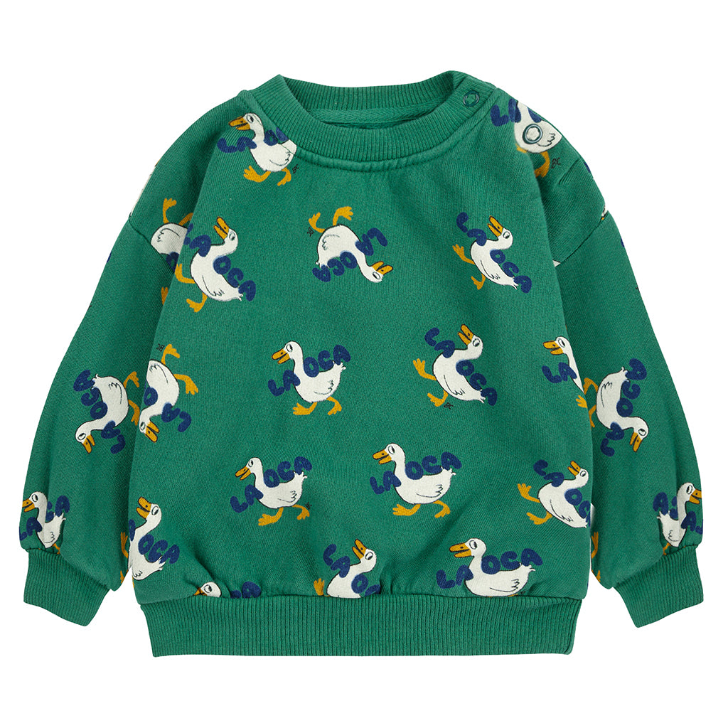 Bobo Choses Baby La Oca All Over Sweatshirt Green