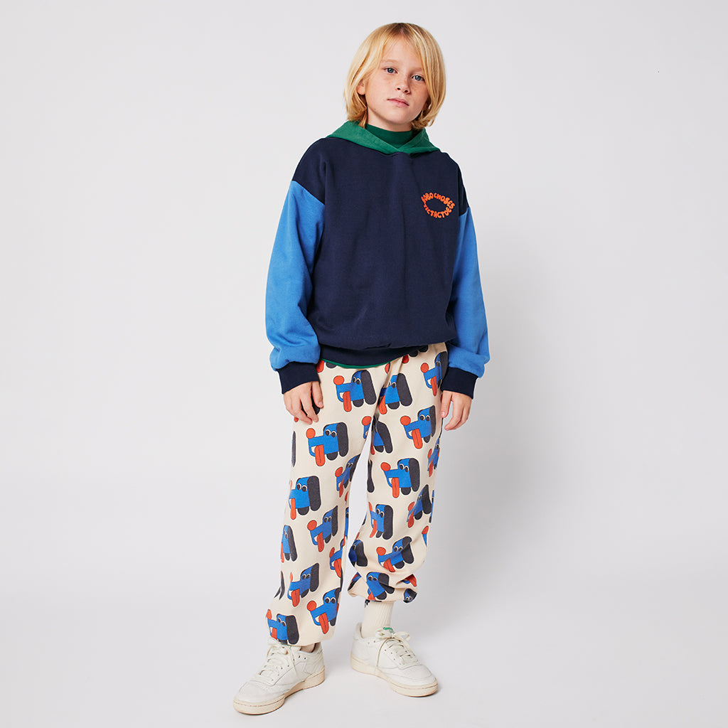 Bobo Choses Child Colour Block Hooded Sweatshirt Navy Blue