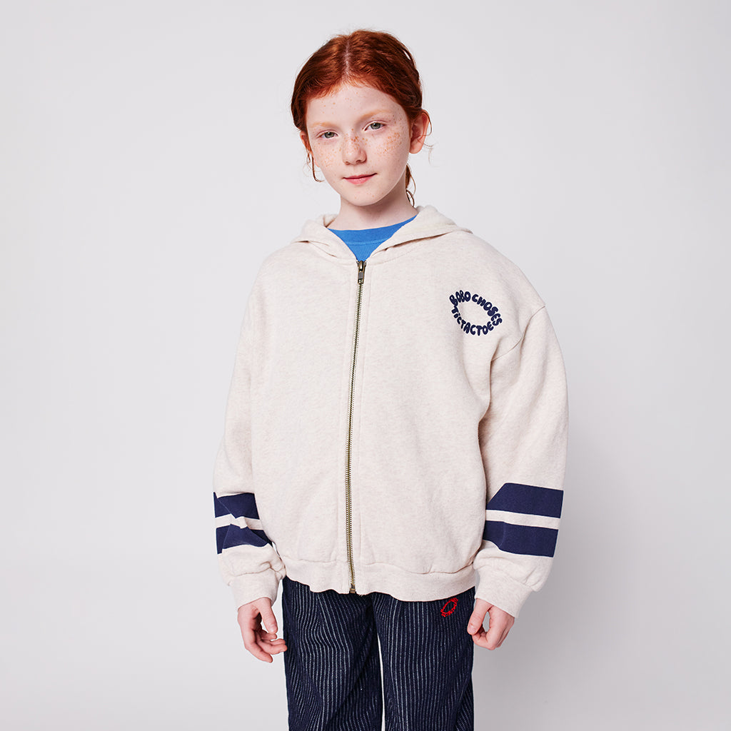 Bobo Choses Child Chess Tic Tac Toe Hooded Sweatshirt Cream