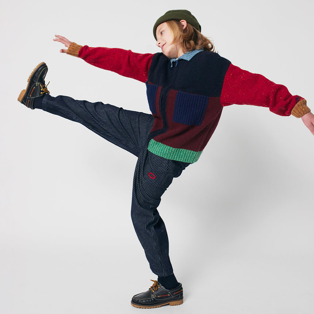 Bobo Choses Child Tic Tac Toe Denim Pants Navy Blue