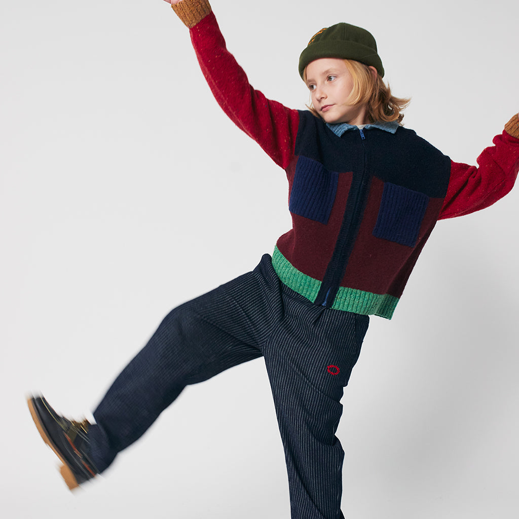 Bobo Choses Child Tic Tac Toe Denim Pants Navy Blue