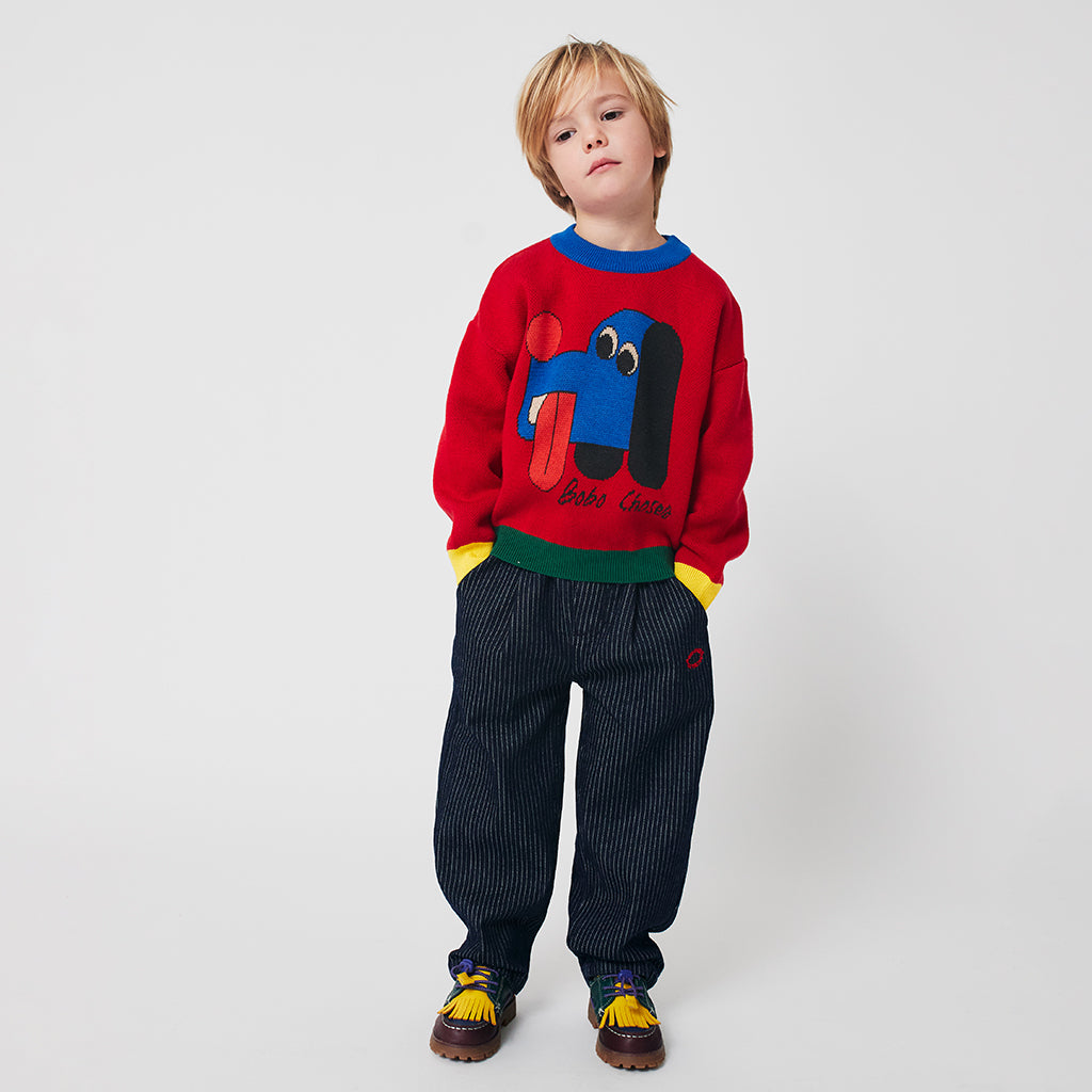 Bobo Choses Child Tic Tac Toe Denim Pants Navy Blue
