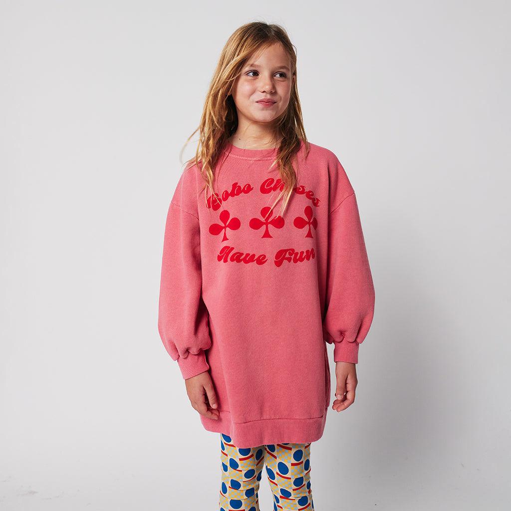 Bobo Choses Child Have Fun Sweatshirt Dress Pink