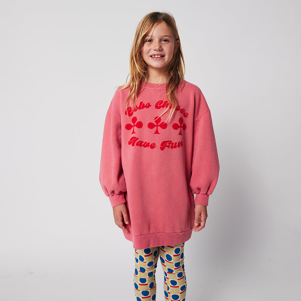 Bobo Choses Child Have Fun Sweatshirt Dress Pink