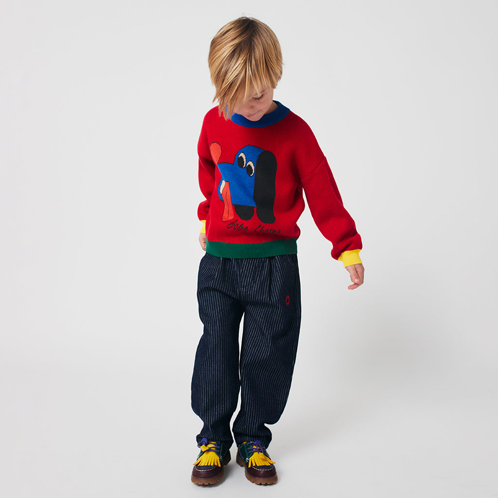 Bobo Choses Child Doggy Mate Jacquard Sweater Red