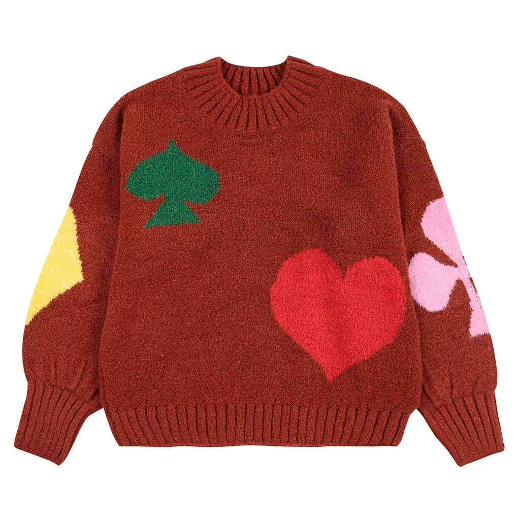 Bobo Choses Child Joker Jacquard Sweater Burgundy Red