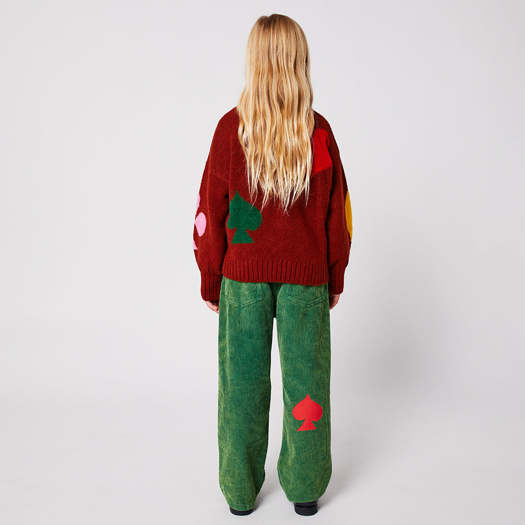 Bobo Choses Child Joker Jacquard Sweater Burgundy Red