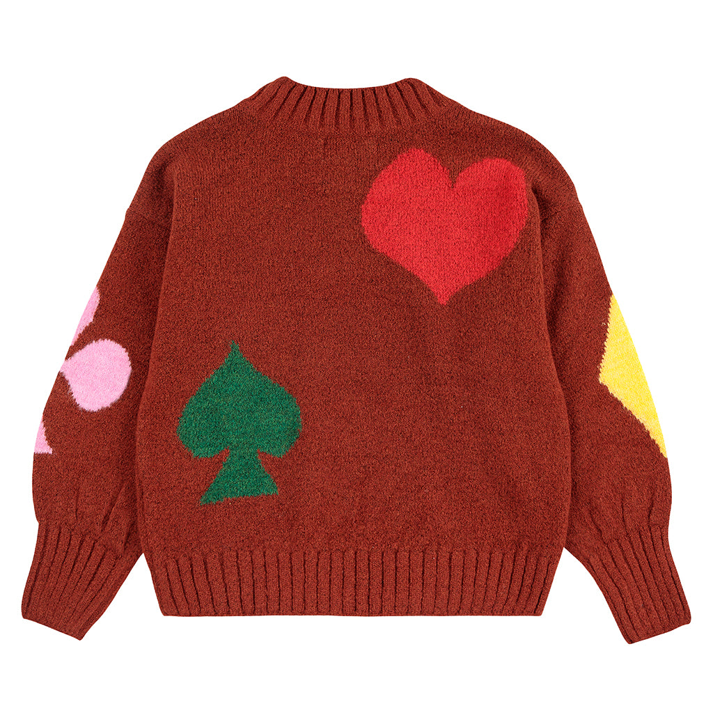 Bobo Choses Child Joker Jacquard Sweater Burgundy Red