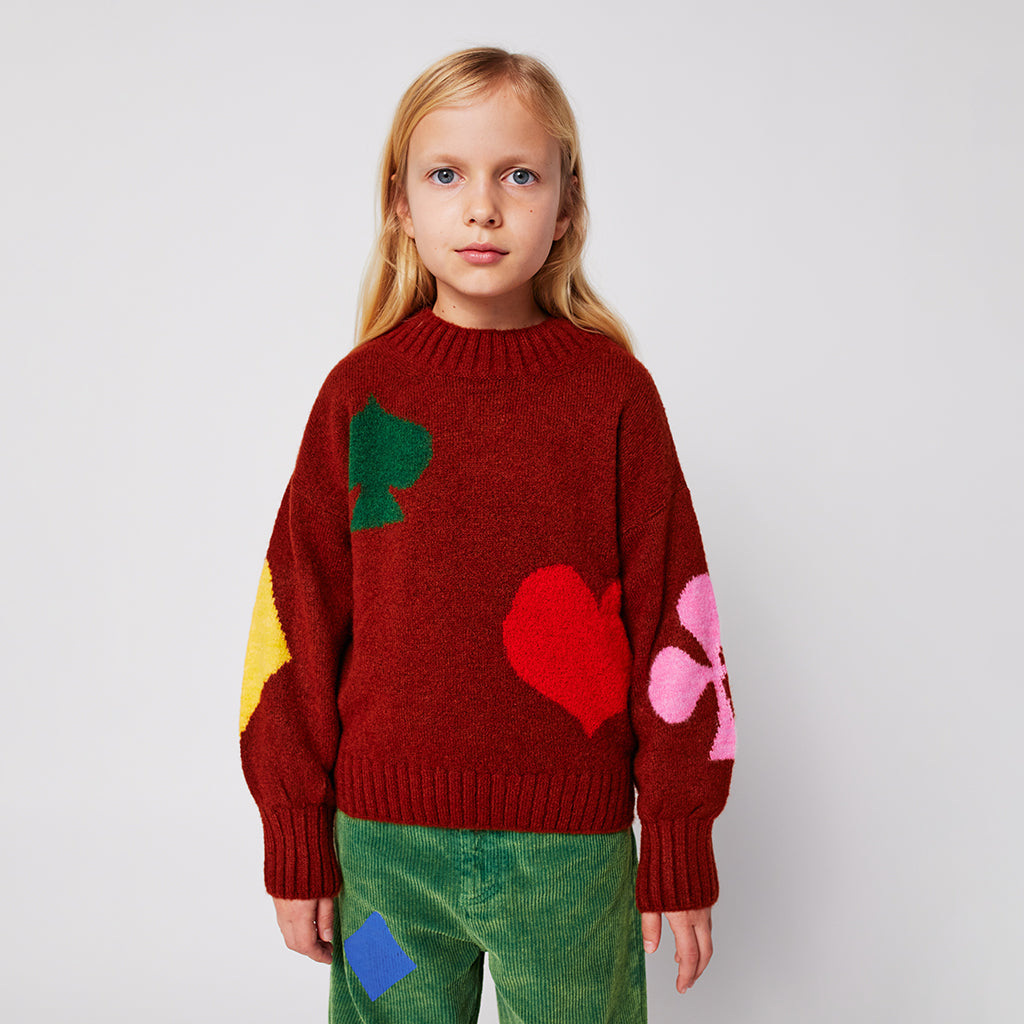Bobo Choses Child Joker Jacquard Sweater Burgundy Red
