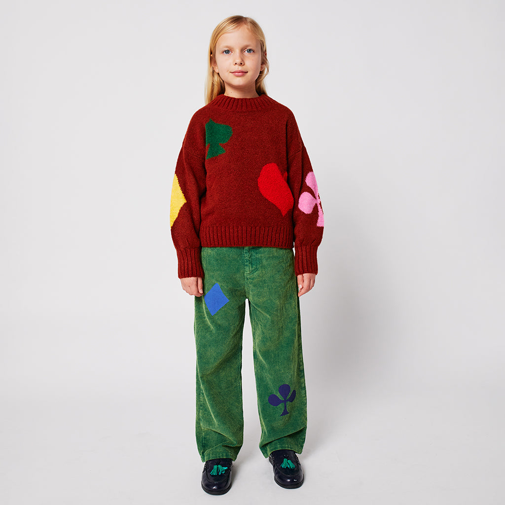 Bobo Choses Child Joker Jacquard Sweater Burgundy Red