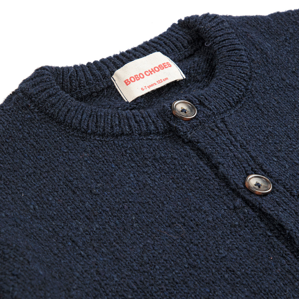 Bobo Choses Child La Oca Jaquard Cardigan Navy Blue