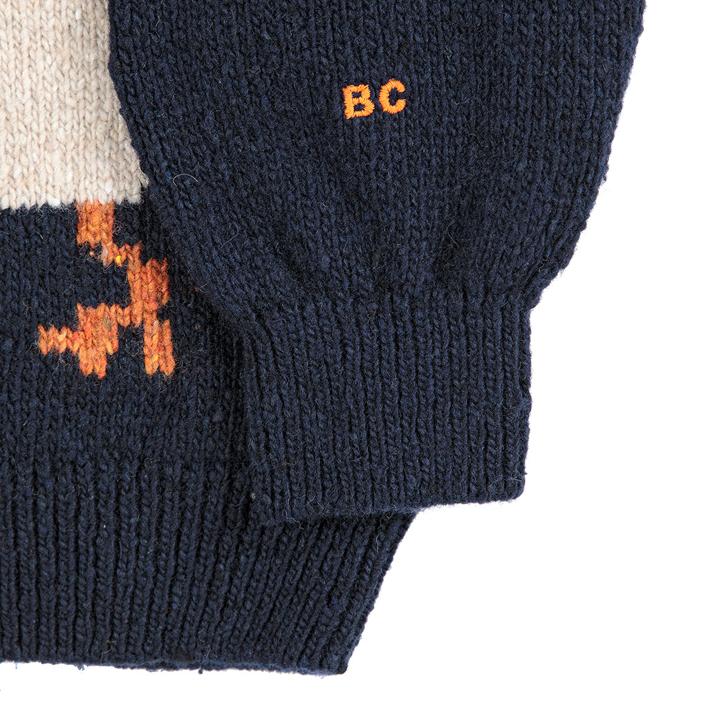 Bobo Choses Child La Oca Jaquard Cardigan Navy Blue