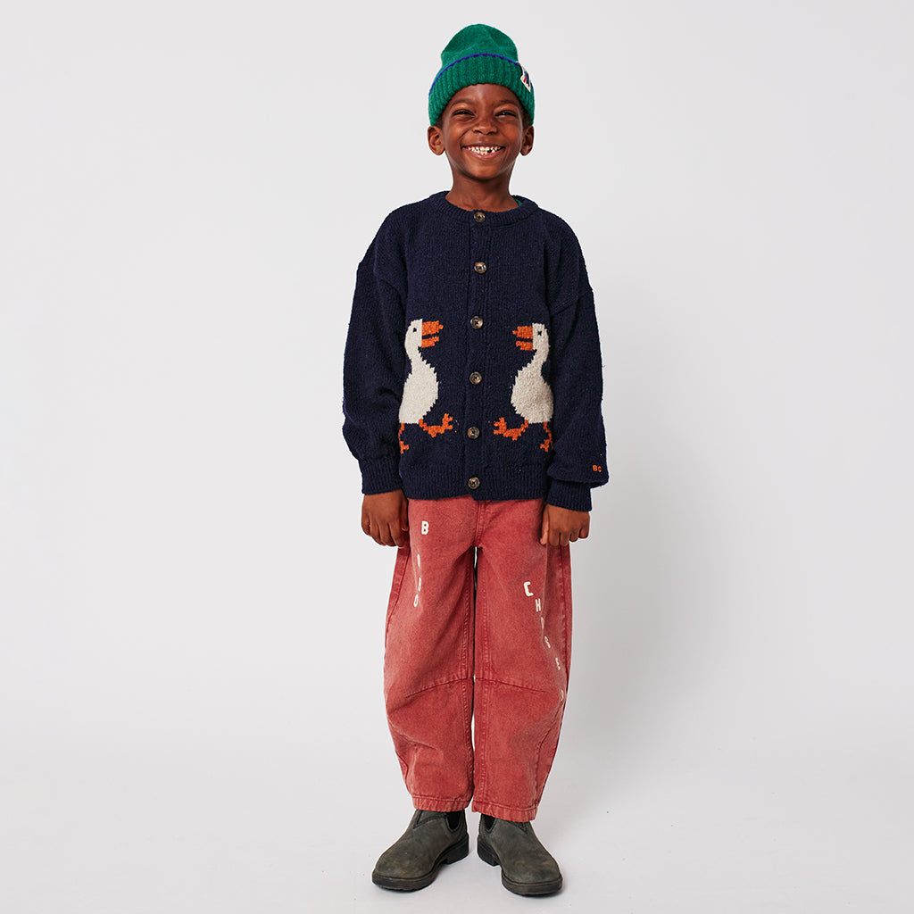 Bobo Choses Child La Oca Jaquard Cardigan Navy Blue