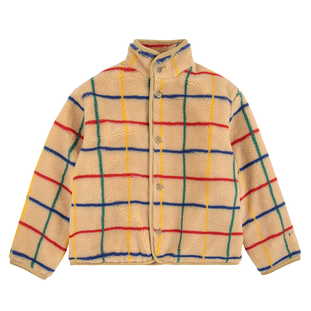 Bobo Choses Child Coloured Stripe Teddy Jacket Beige