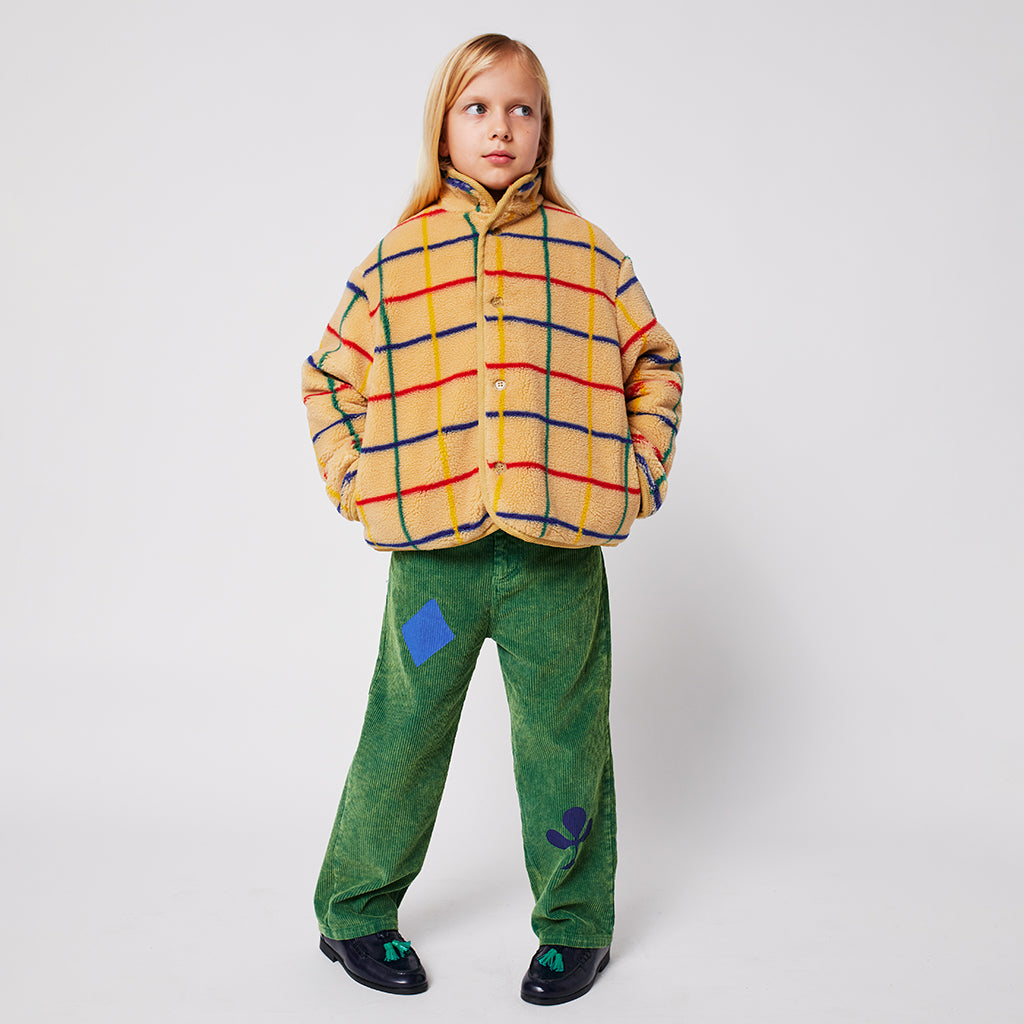 Bobo Choses Child Coloured Stripe Teddy Jacket Beige