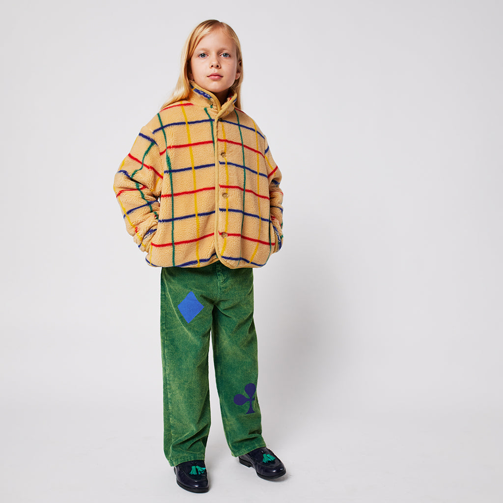 Bobo Choses Child Coloured Stripe Teddy Jacket Beige