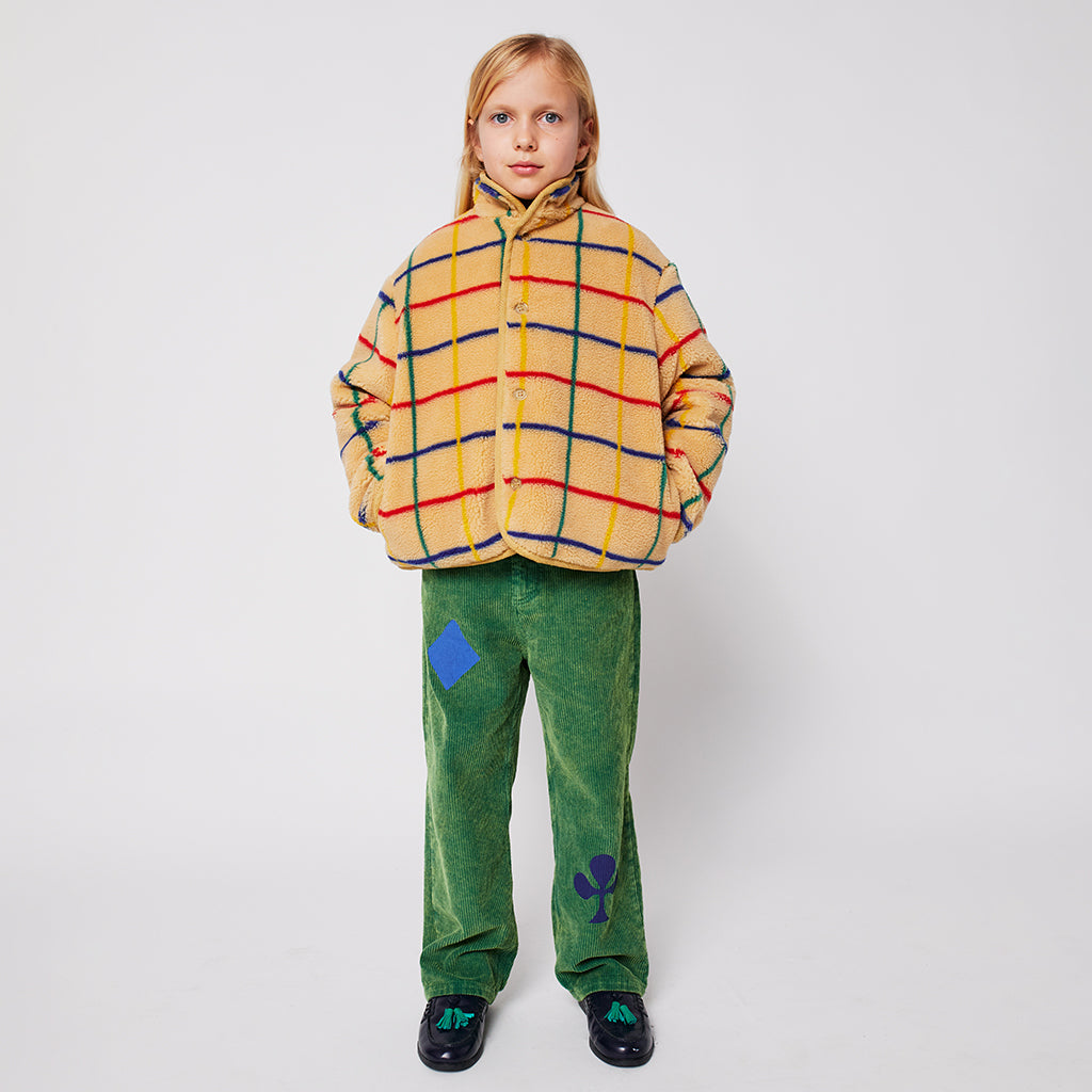 Bobo Choses Child Coloured Stripe Teddy Jacket Beige