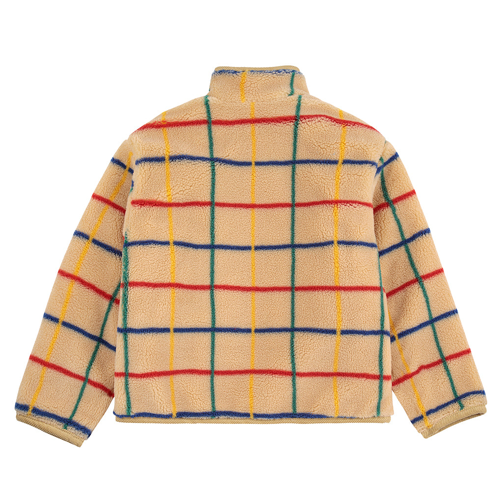 Bobo Choses Child Coloured Stripe Teddy Jacket Beige