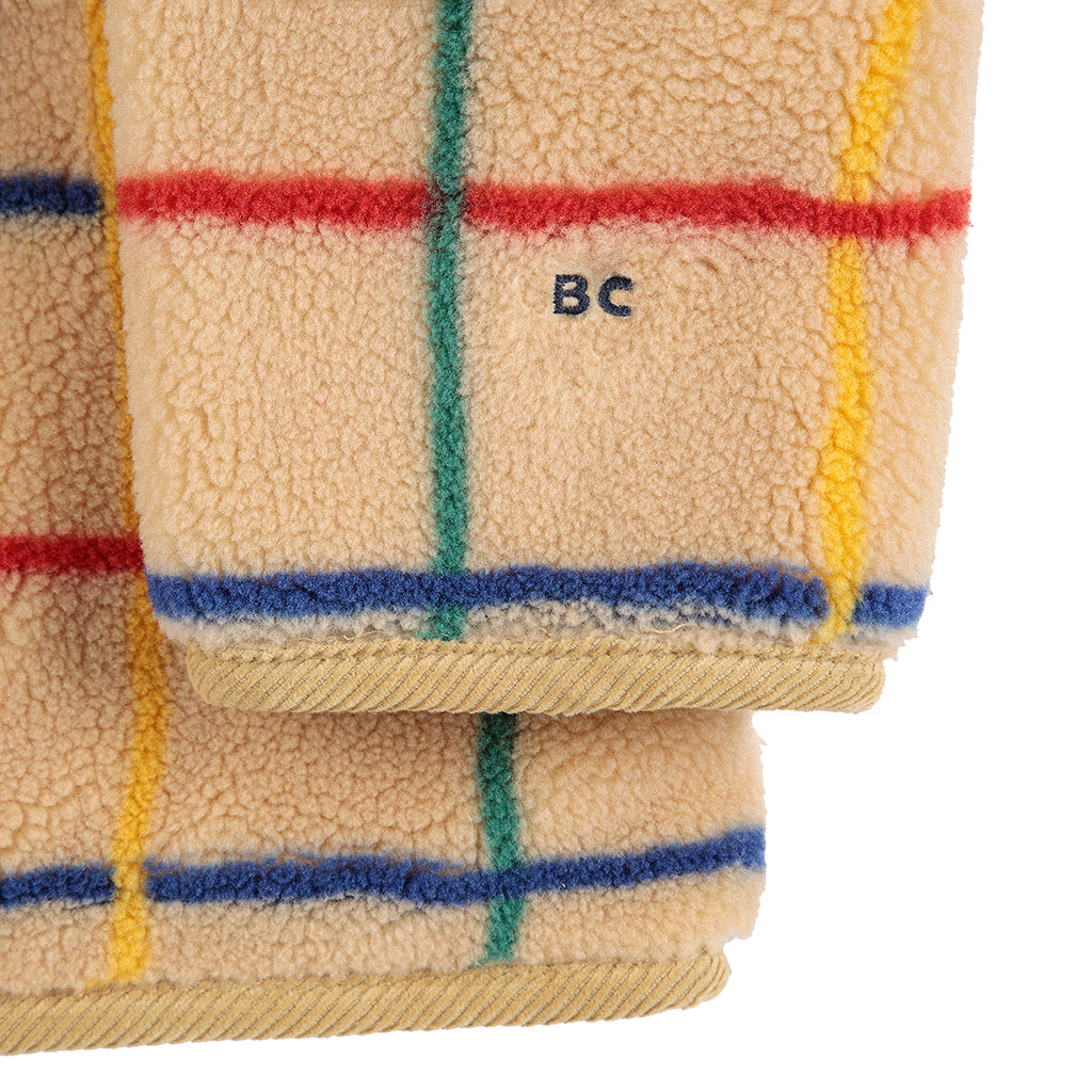 Bobo Choses Child Coloured Stripe Teddy Jacket Beige