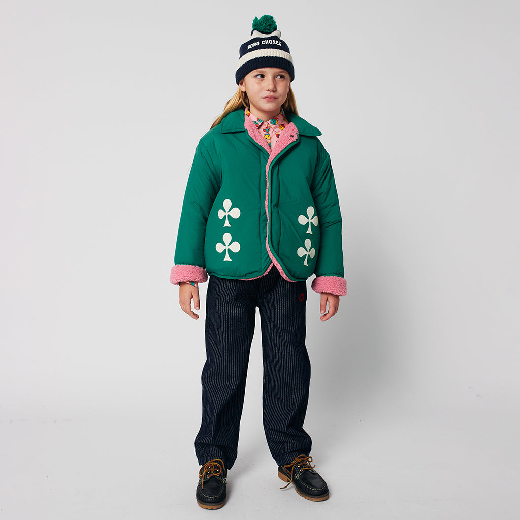 Bobo Choses Child Clover Reversible Teddy Jacket Green