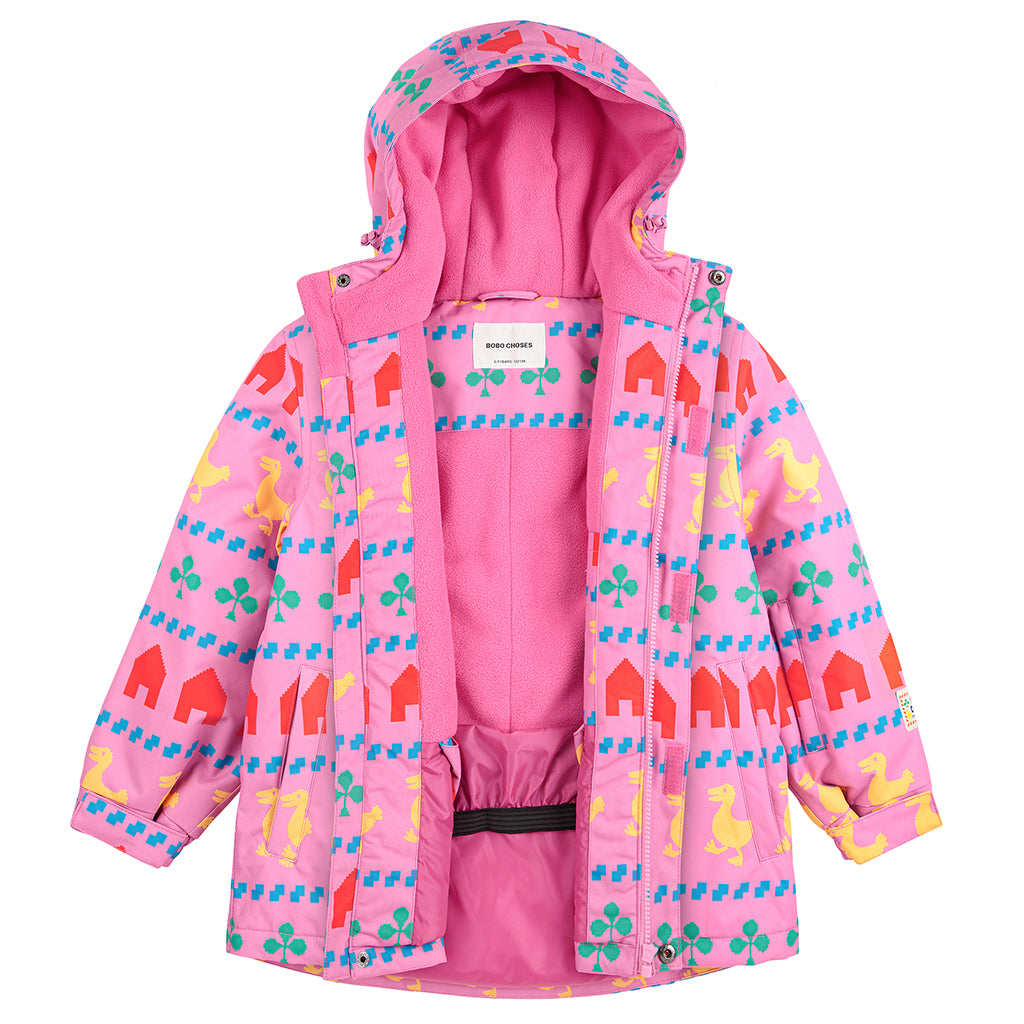 Bobo Choses Child Farm All Over Ski Jacket Fuchsia Pink