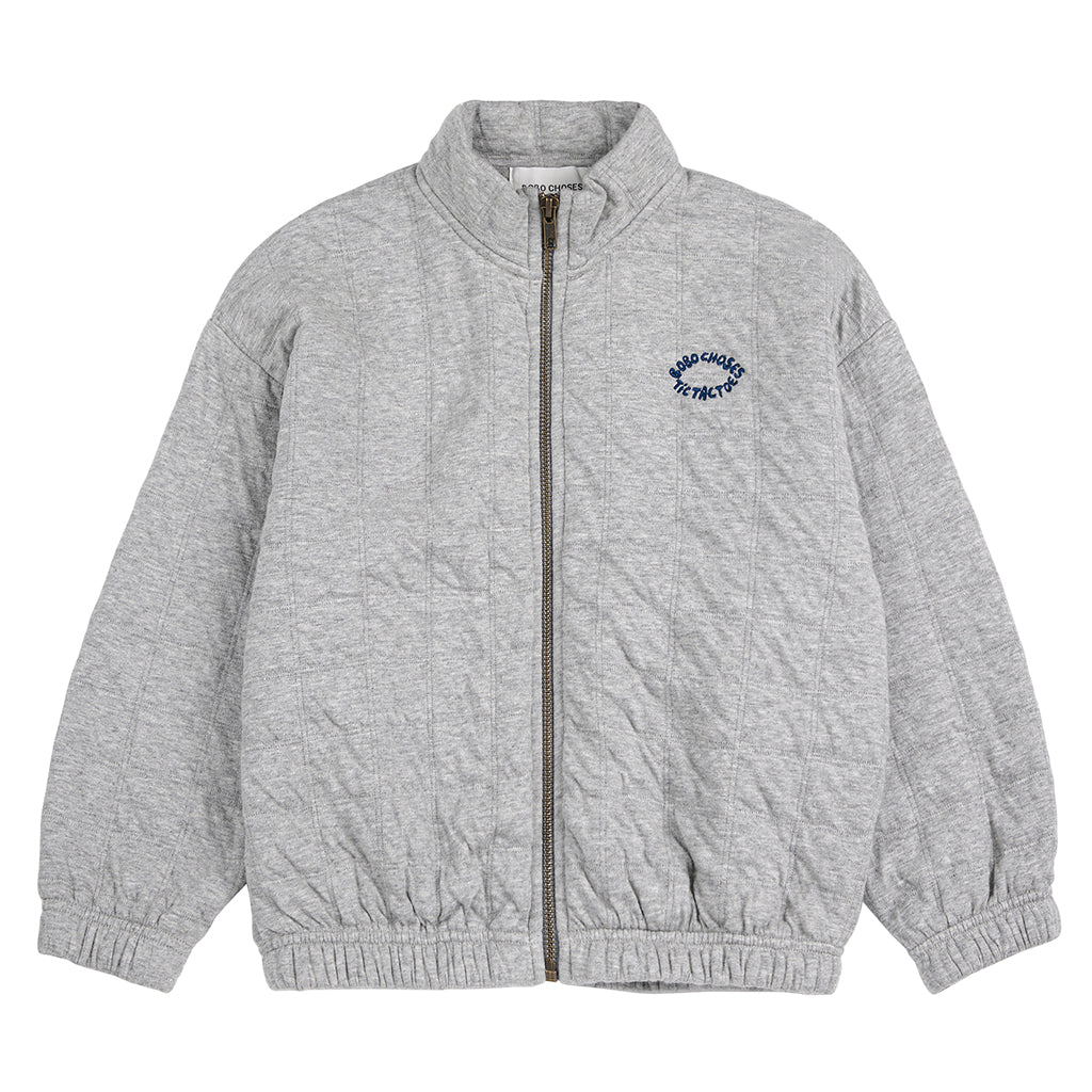 Bobo Choses Child Tic Tac Toe Quilted Sweatshirt Heather Grey