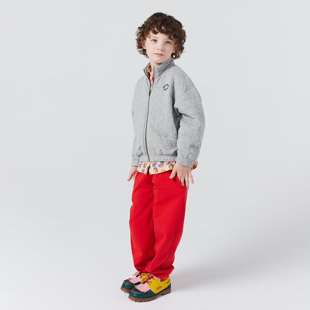 Bobo Choses Child Tic Tac Toe Quilted Sweatshirt Heather Grey