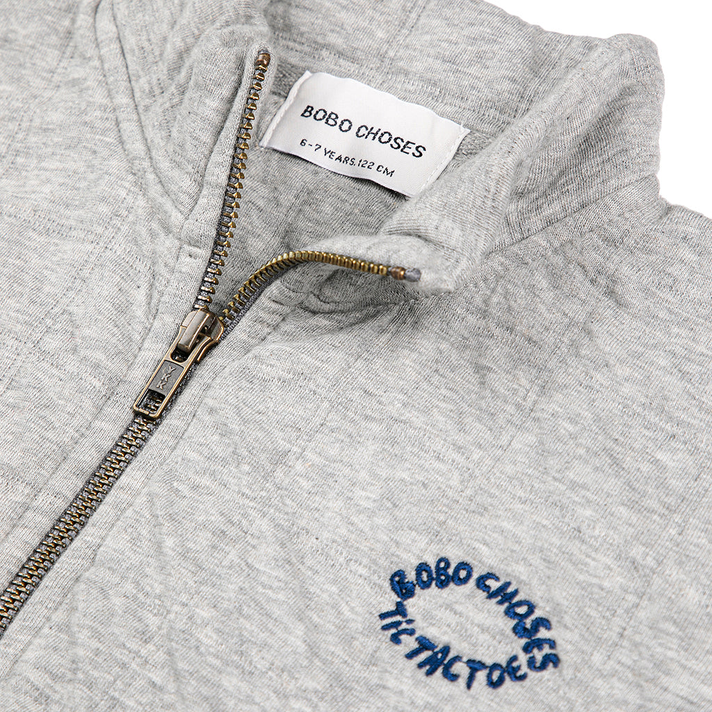 Bobo Choses Child Tic Tac Toe Quilted Sweatshirt Heather Grey
