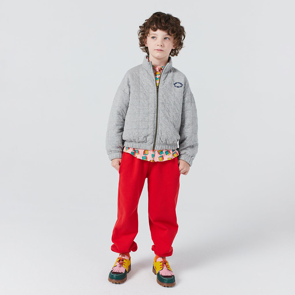 Bobo Choses Child Tic Tac Toe Quilted Sweatshirt Heather Grey