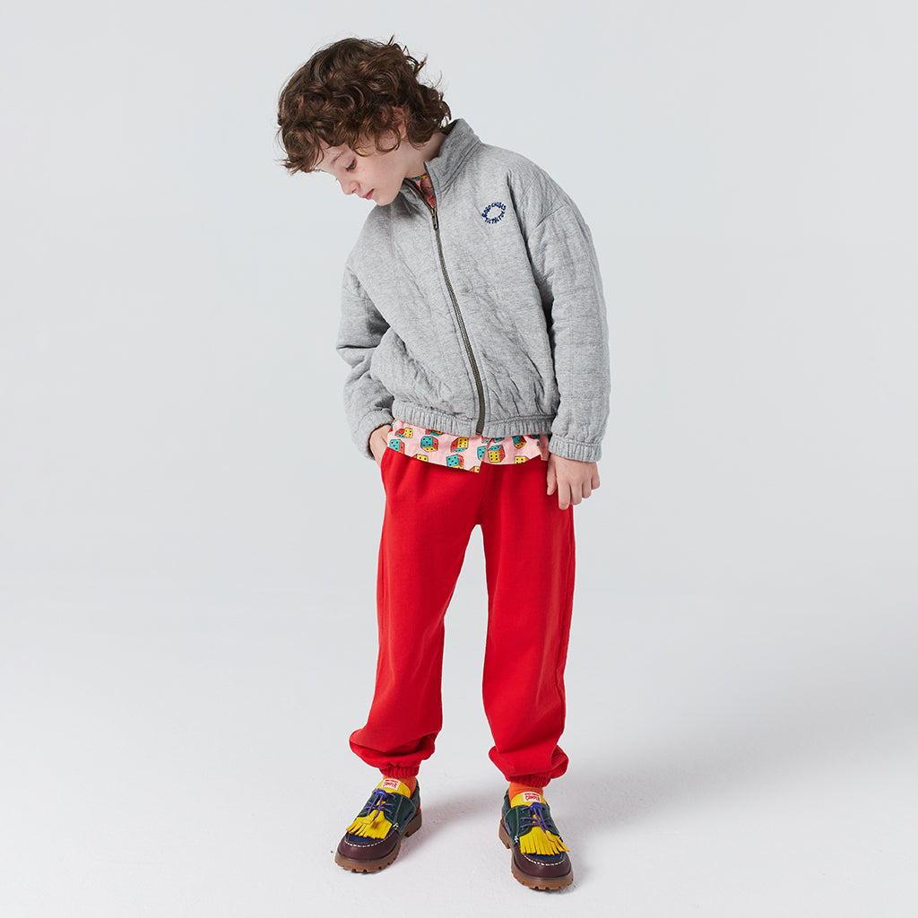 Bobo Choses Child Tic Tac Toe Quilted Sweatshirt Heather Grey