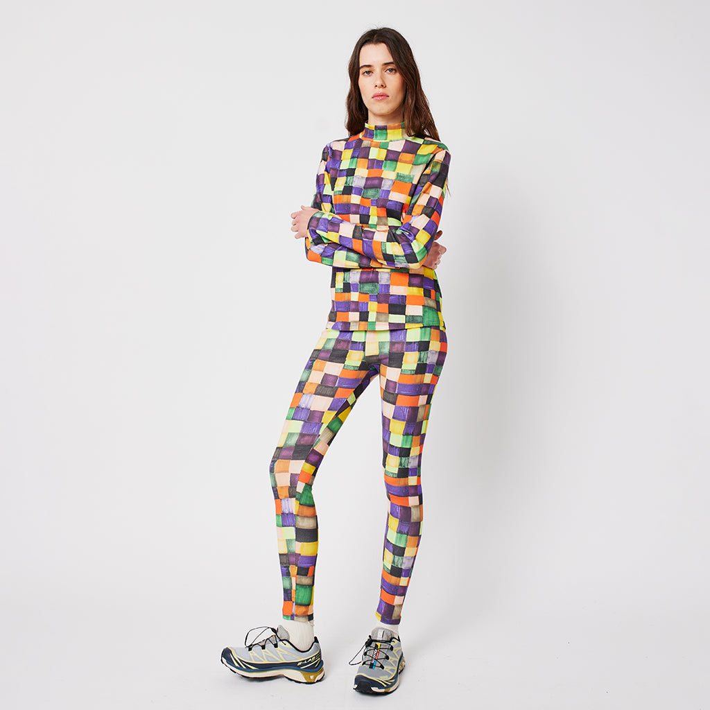 Bobo Choses Woman Turtleneck T-shirt Rainbow Plaid Print