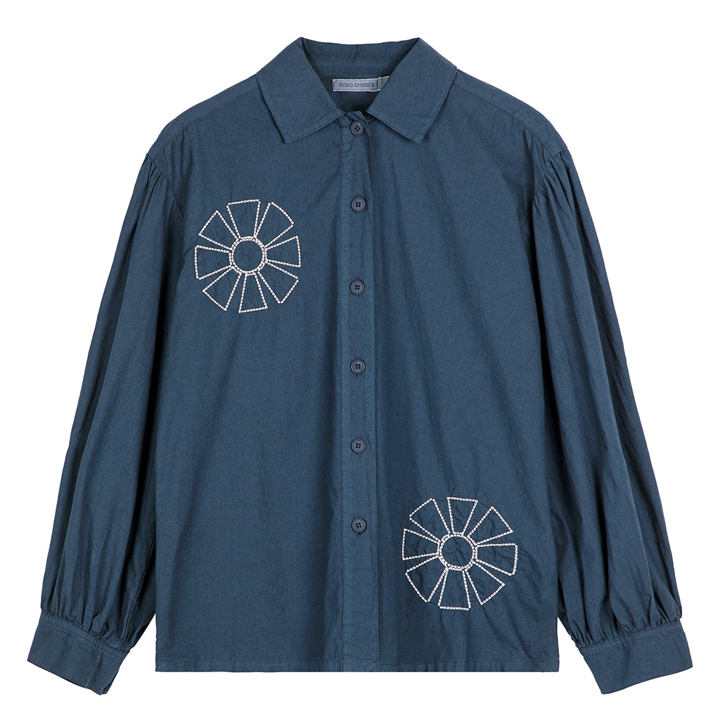 Bobo Choses Woman Shirt Kaleidoscope Embroidery Navy Blue