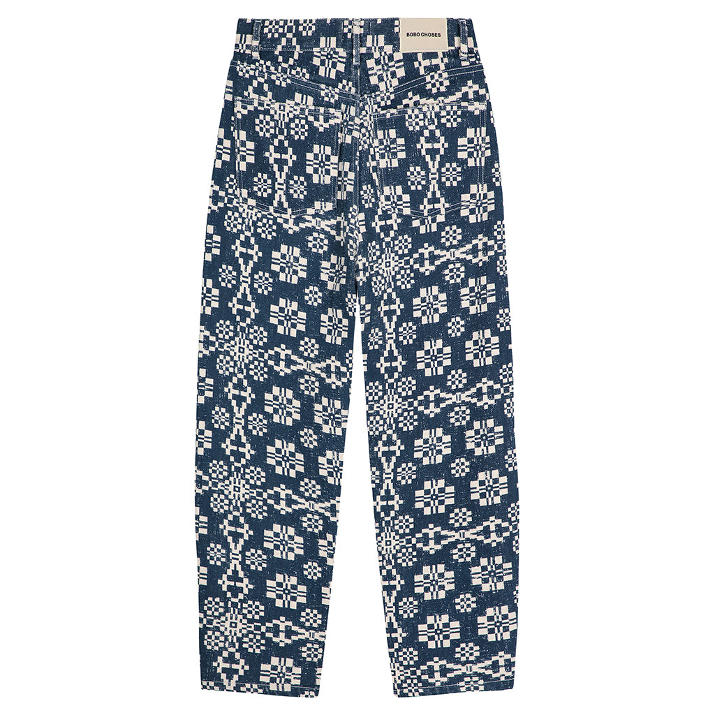 Bobo Choses Woman High Waist Pants Midnight Blue Kaleidoscope Print