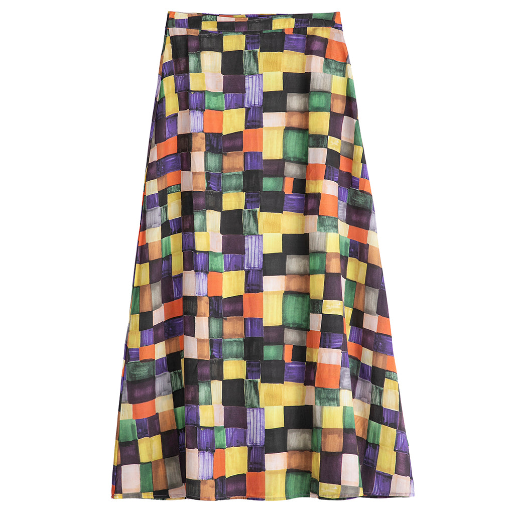 Bobo Choses Woman Modal Skirt Rainbow Plaid Print