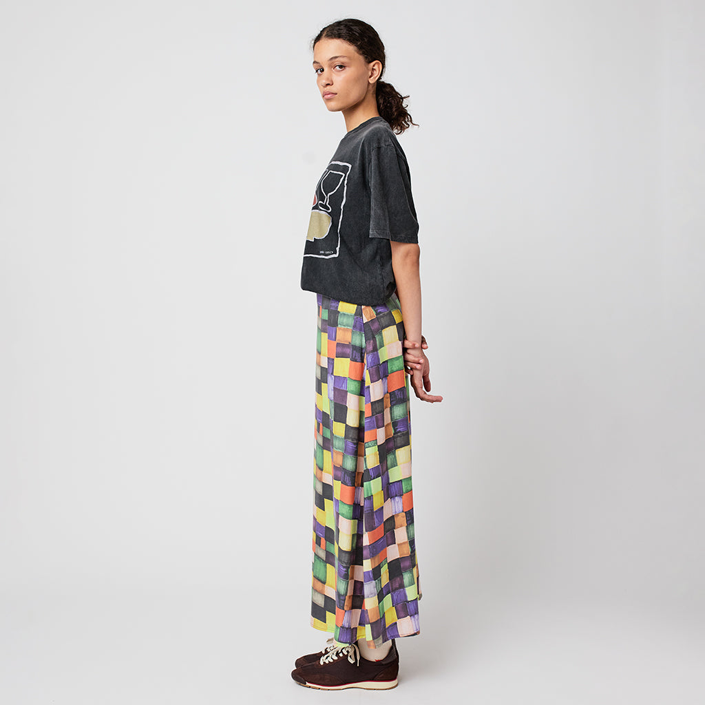 Bobo Choses Woman Modal Skirt Rainbow Plaid Print