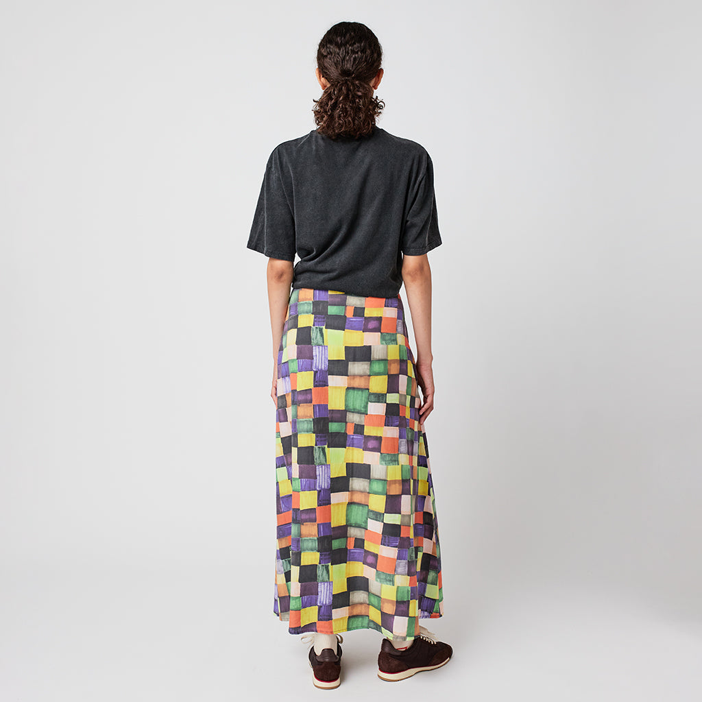 Bobo Choses Woman Modal Skirt Rainbow Plaid Print