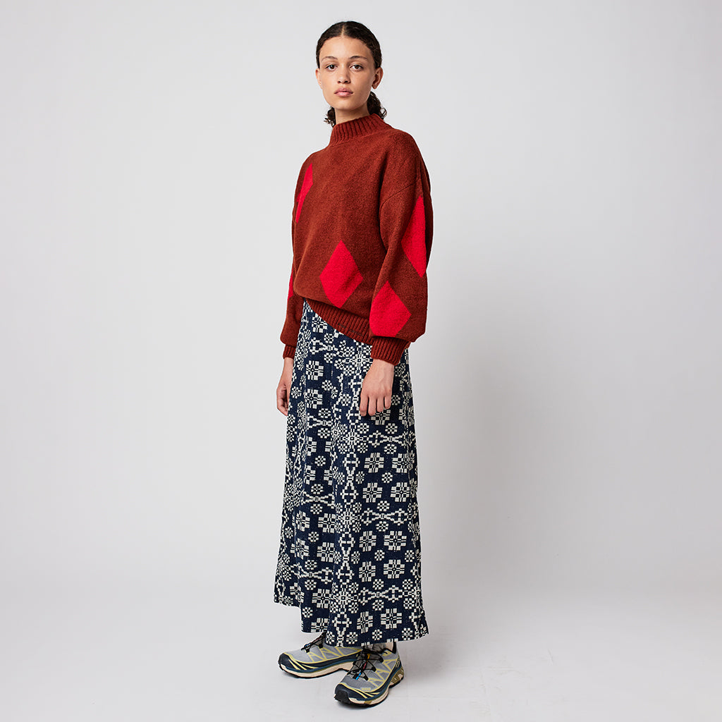 Bobo Choses Woman Turtleneck Sweater Red Diamond Card Pattern