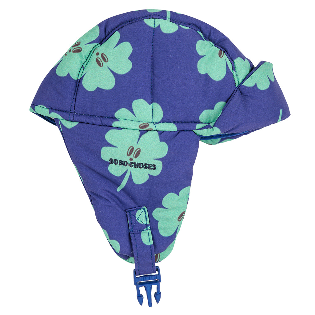 Bobo Choses Baby Lucky Clover All Over Padded Chapka Hat Violet Blue