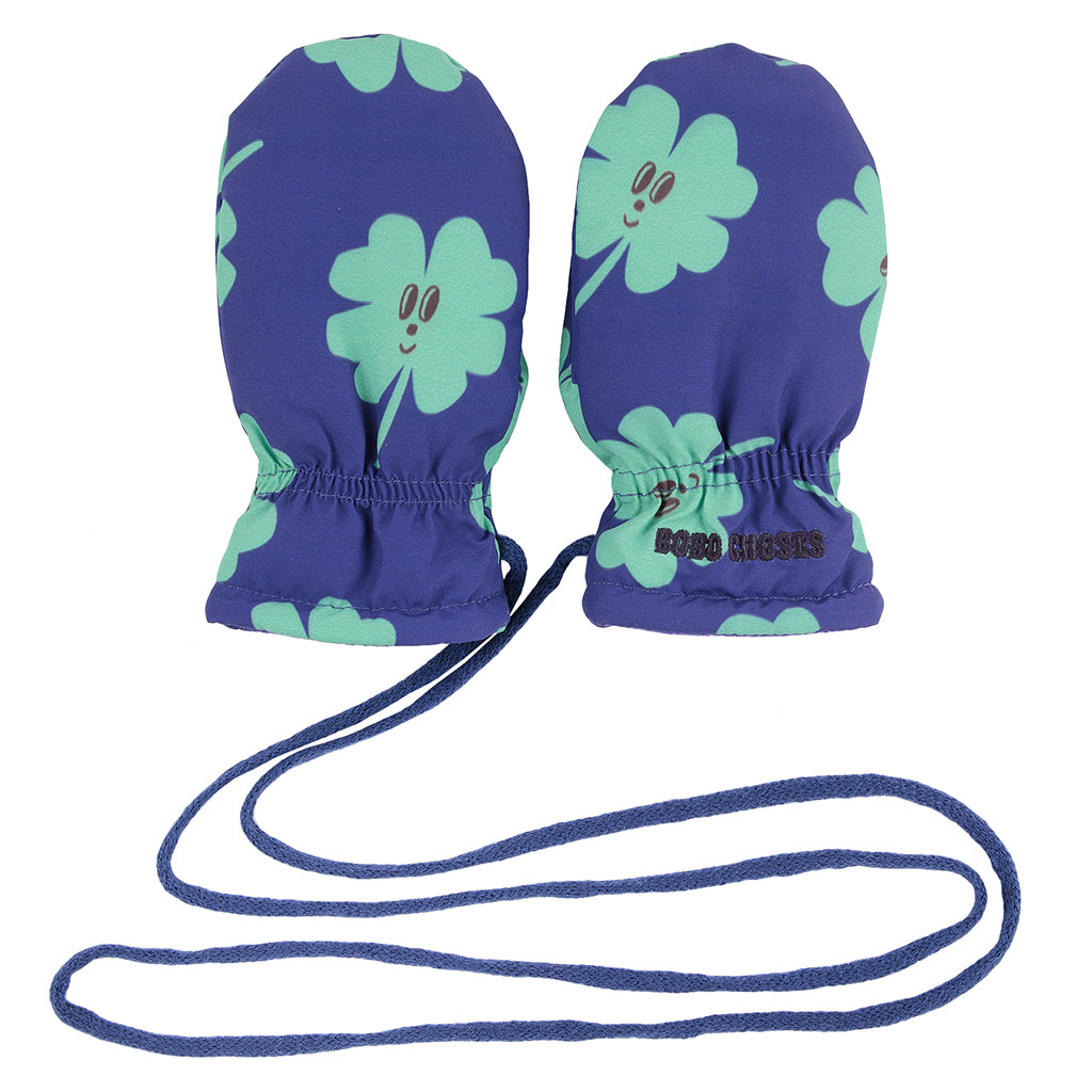 Bobo Choses Baby Lucky Clover All Over Padded Mittens Violet Blue