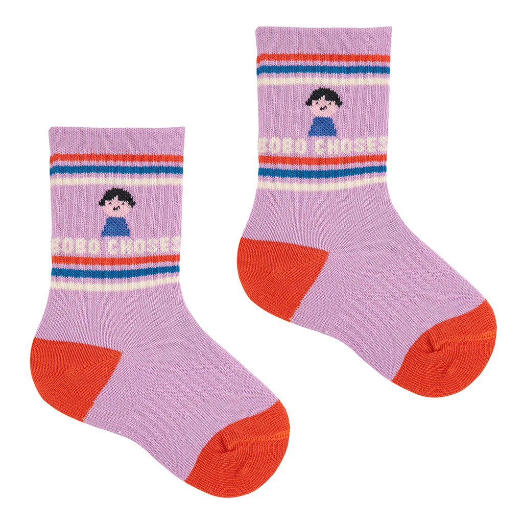 Bobo Choses Baby Game Pawns Short Socks Lavender Purple