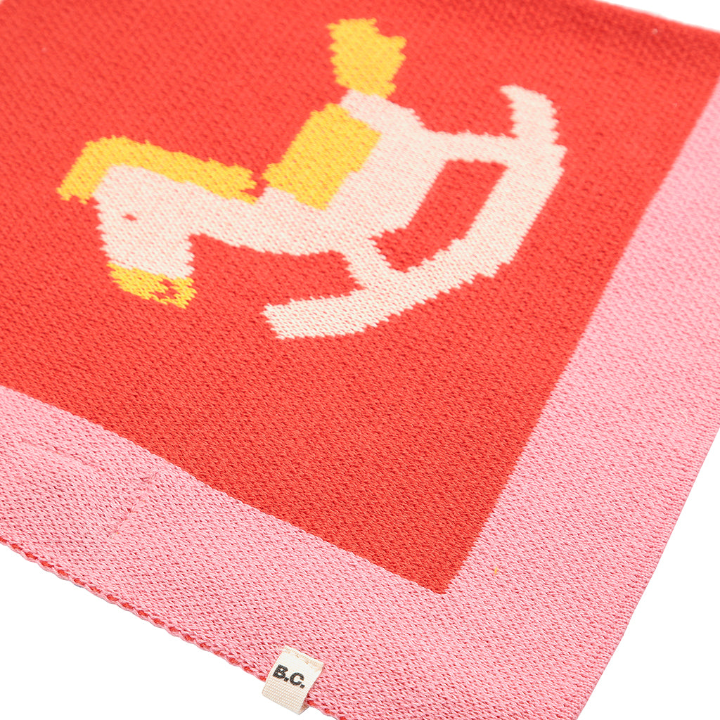 Bobo Choses Baby Rocking Horse Blanket And Booties Set Pink