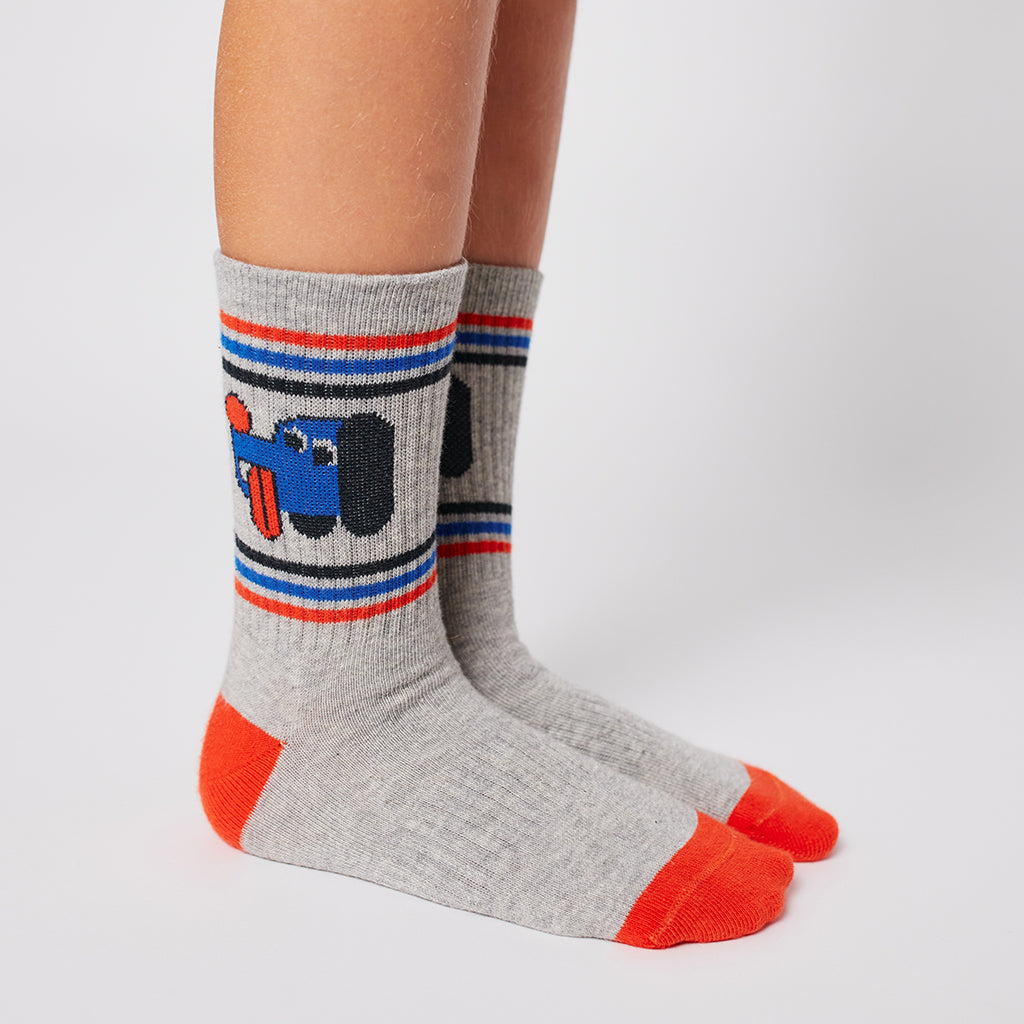 Bobo Choses Child Doggy Mate Short Socks Light Heather Grey