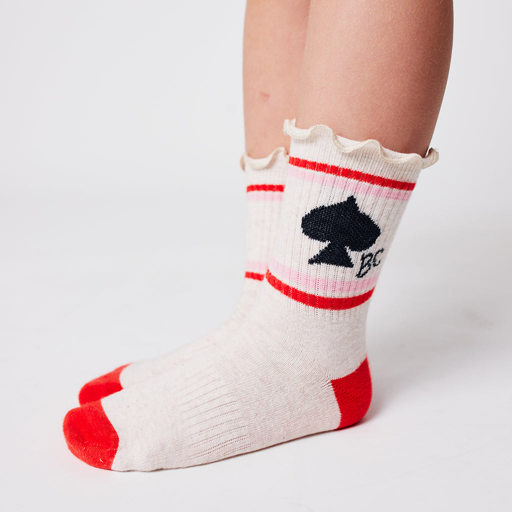 Bobo Choses Child Spades Short Socks Cream